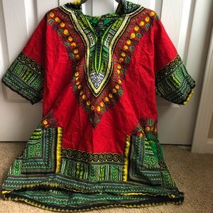 TIA African inspired Hooded Shirt , One Size